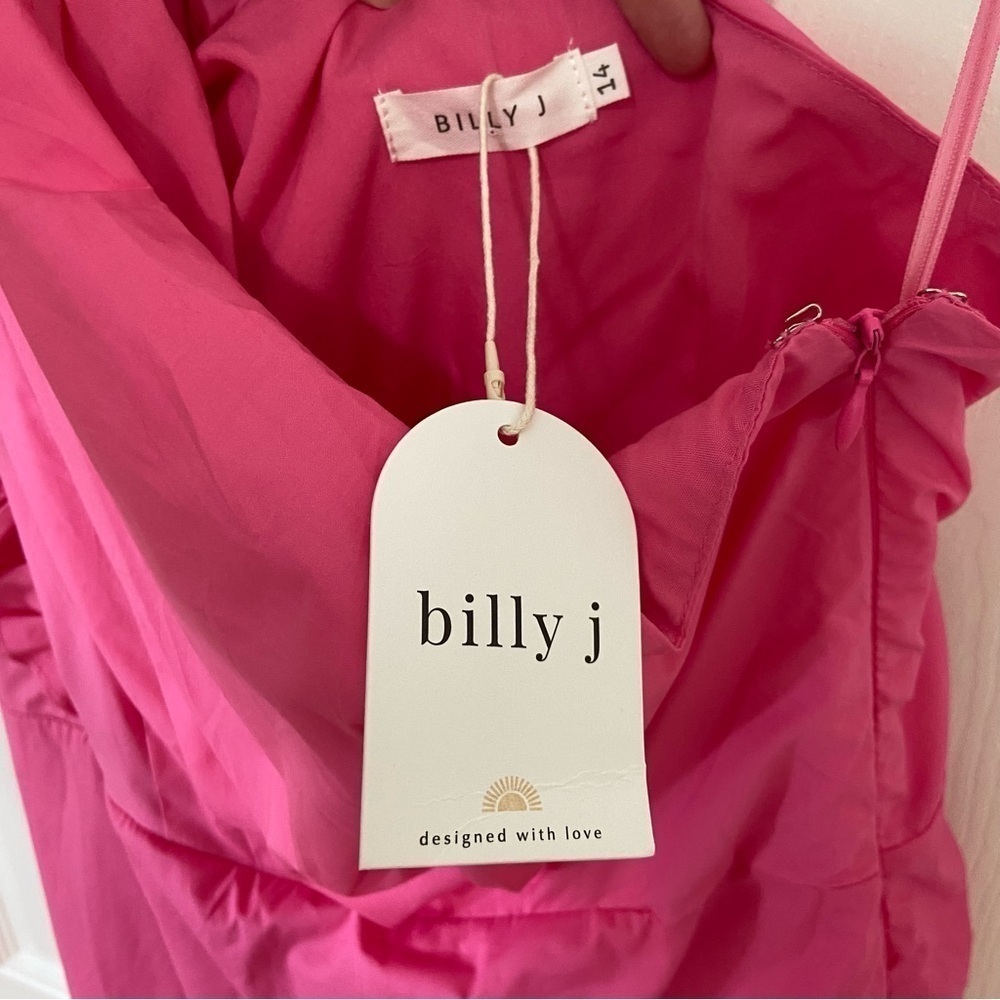 Billy J NWT Gracen Pink Ruffle One Shoulder Mini Dress Size 10 - Picture 7 of 10